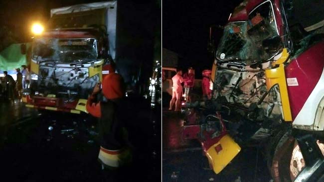 Tabrakan Beruntun di Pantura Lamongan-Babat Libatkan 3 Truk Tronton, 1 Motor