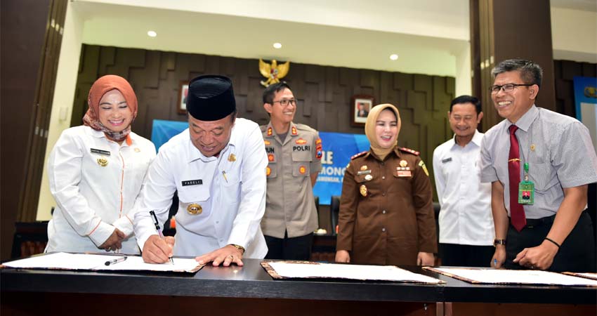 Kabupaten Lamongan Siap Terapkan Tilang Elektronik, Pemkab-Polres-Kejari dan PT Pos Tandatangani MoU Penerapan E-TLE